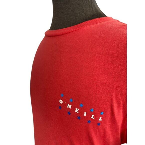 Small NWT O'Neill Uncle Sam Red White blue T-Shirt Top - Picture 4 of 7